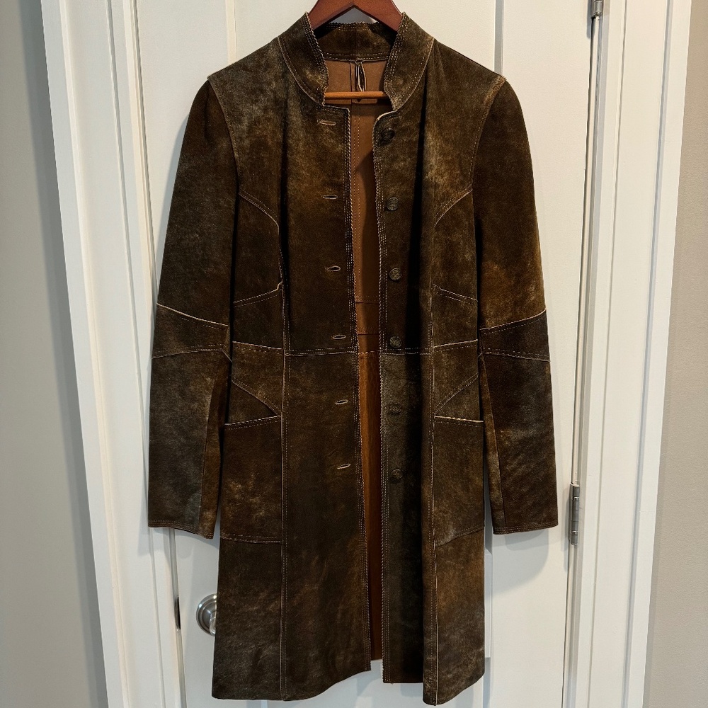 Leather Soft Skin Long Coat